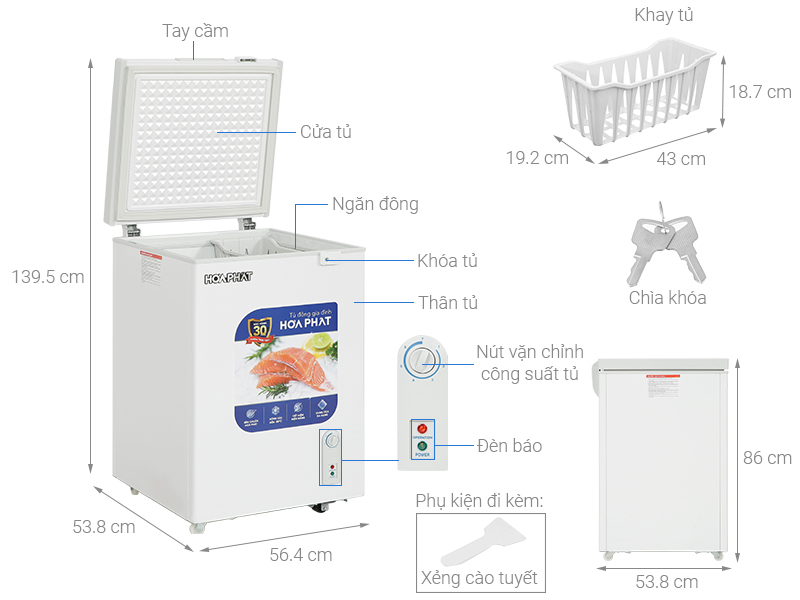 Tủ đông Hòa Phát 107 Lít HPF AD6107