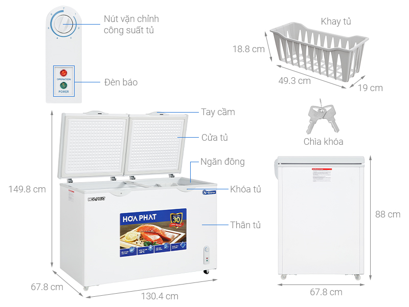 Tủ đông Hòa Phát 352 Lít HPF AD6352