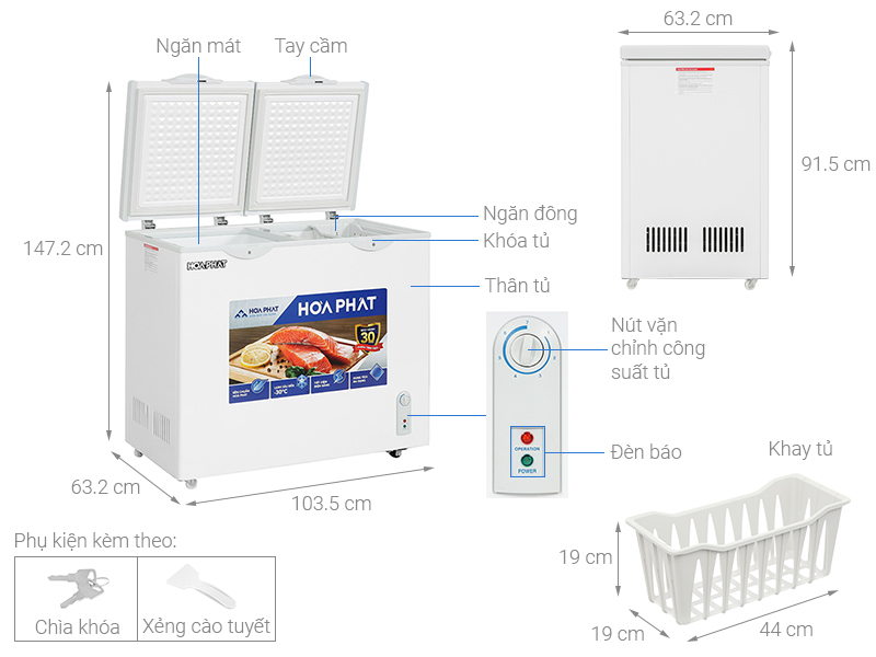 Tủ đông Hòa Phát 205 Lít HPF BD6205
